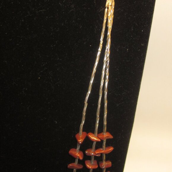 Triple Strand Red Jasper Necklace - Picture 2 of 5